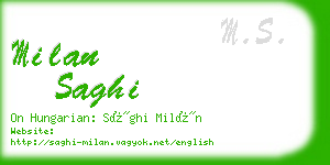 milan saghi business card